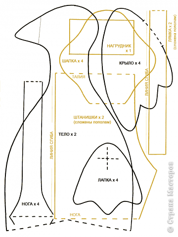 Делала по этои выкройке всех гусей и уток,только клювики отдельно ещё добавила.Нашила прямо на родные,так как они мне показались маловаты. (фото 11)