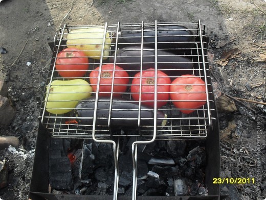 Выкладываем на решетку и запекаем на углях. (фото 2)