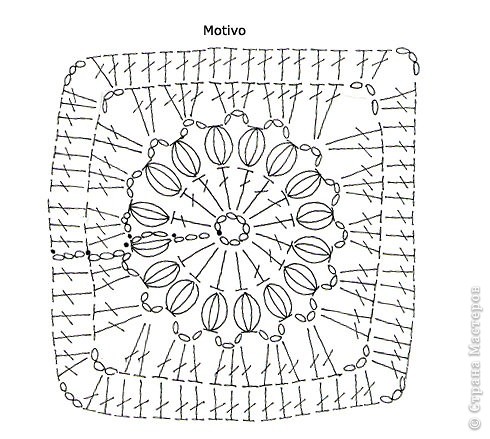 Схема мотива.  Я добавила еще пару рядов. (фото 6)