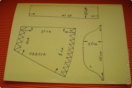 Желающие могут воспользоваться моими чертежами. Основа каблучка,перемычка и пяточная вставка сделаны из обычного картона. (фото 11)