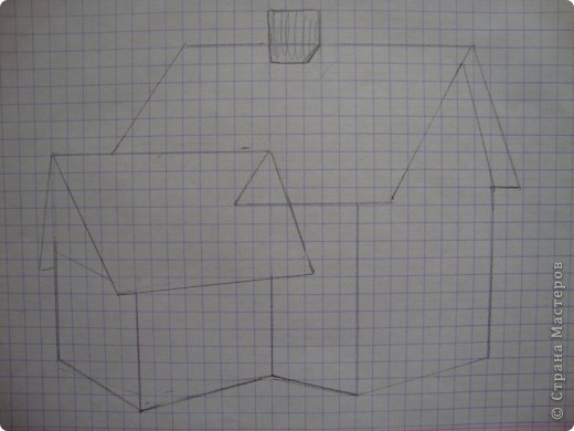 Наталья, по вашей просьбе показываю приблизительно как я делала домик....признаюсь сразу, что уроки черчения я прогуливала...о чем теперь жалею.....))))))))))))лепила быстро и не аккуратно  по памяти......так что дилетантских погрешностей много.....но суть та-же.... надеюсь,что будет понятно.... (фото 30)