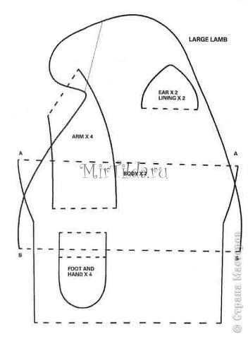 выкройка большой овечки (фото 7)