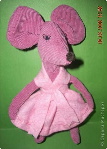 Розовая мышка Фрося. Поделка.