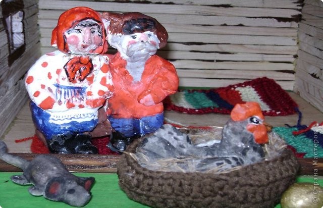Объемная композиция к сказке «Курочка Ряба» (фото 1)