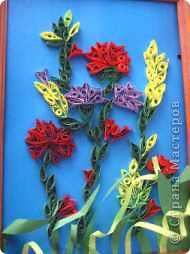 А эта картина стала нашей первой работой в технике квиллинг. (фото 2)