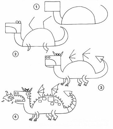 Нашла на просторах МК по рисованию драконов. была в восторге. Сайты не сохранила, копировала все подряд. Так что, авторы разработок, простите великодушно, что стырила, не указав вас. Картинки с сайта http://cluclu.ru/blog/risovanie/600.html  (фото 12)
