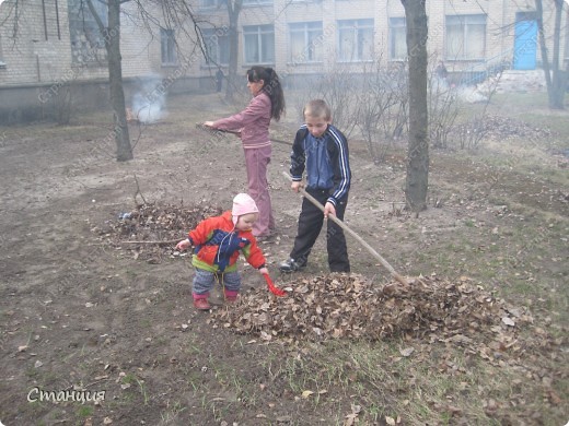 Субботник в школе. (фото 5)