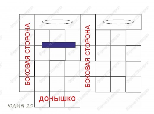 Связываем их по схеме рядом ст. без нак.,
синее место, где кв.  не сшиваются . (фото 4)