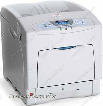 Второй лазерный:  
Ricoh Gestetner SP C420DN полноцветный цветной лазерный принтер
 Вот именно на этих  моих помошниках я печатаю  любой сложности рисунок на бумаги и перевожи его далее на  ткань.
Тут есть особенность бумаги, ткани и печати.
 (фото 3)