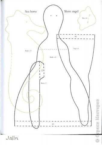Выкройка Морского конька (то, что бледным цветом )) (фото 4)