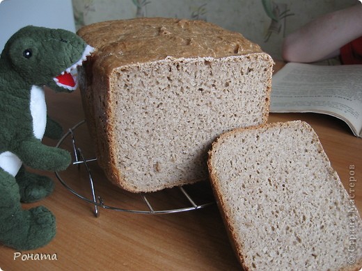 Только ржаная мука, вода и соль. Хлеб вкусный! Съедался быстро!
Вот и первый дегустатор :))))) (фото 2)