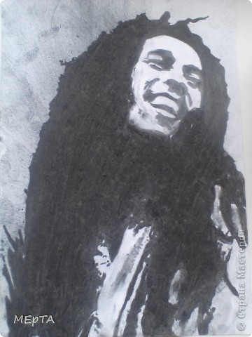 Bob Marley. Нарисовано углем (фото 1)