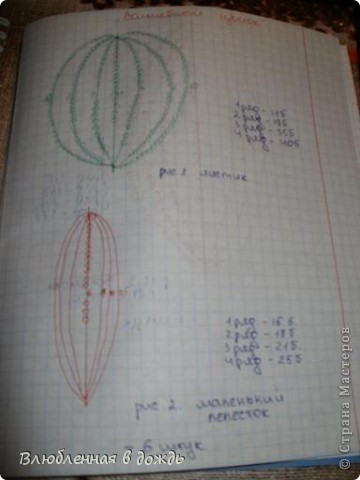 Если кому-то захочется себе сделать такое чудо, прилагаю схемки всех деталей с указанием количества бисеринок и рядов: (фото 4)