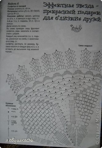 вот некоторые схемки к салфеткам , которые я выкладывала  https://podjem-tal.ru/node/366584  и одна схемка к топу https://podjem-tal.ru/node/290681 . схемки были взяты из журнала "Валентина"
 схемка к "звезде" (фото 1)