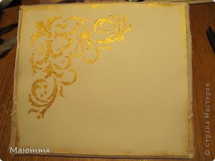 И вот теперь на эту самую изнанку клею 13ый, на другой - 14ый лист (помните, что мы сделали 2 лишних листа?))))
мы потом сюда еще вернемся))) (фото 28)