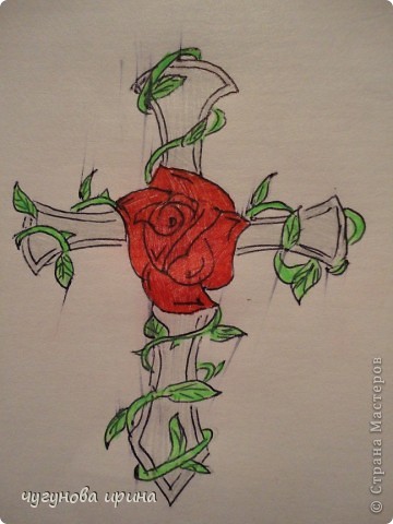 http://www.dragoart.com/tuts/11731/1/1/how-to-draw-a-rose-and-cross-tattoo.htm (фото 17)