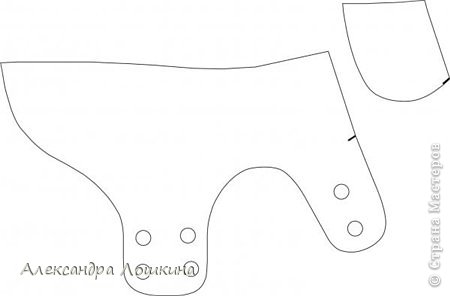 вот выкройка.)) Советую сначала потренероваться на ненужной ткани. даже с точными замерами он получается маловатым. Так же надо оставить место под липучки или пуговки) (фото 3)