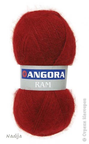 Ангора ( Angora RAM) 40 % мохер, 60% акрил
100г--500м 
крючок 2 (для беретика) и 4(для шарфа) (фото 2)