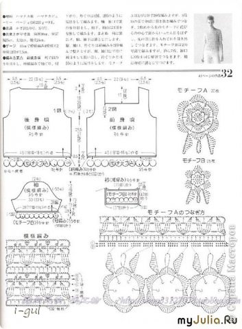 Вязала от линии талии вверх по этой схеме. Это какой то японский журнал, с My Julia (фото 3)
