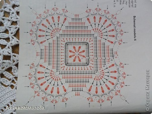 За идею и схему сердечно благодарю Алёну Ремизову https://podjem-tal.ru/node/481941.  Если приглядеться, то видно, что схему я немного видоизменила и сделала боковые стороны в виде филейной сетки через ряд (фото 2)