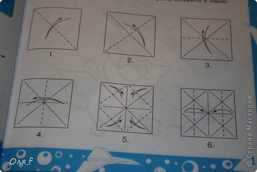 1,2,3 и 4.Теперь опять делаем букву ж как в двойном треугольнике.
5.Сложите все четыре угла к центру квадрата.
6.Правую и левую стороны квадрата сложите к намеченной. (фото 27)