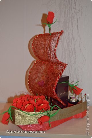 Подарок был изготовлен моей мамочке на День рождения. Корабль с парфюмом делала, вдохновлённая красотой всех мастериц, а особенно Елены Франскевич. Огромное спасибо всем за ваше творчество (фото 1)
