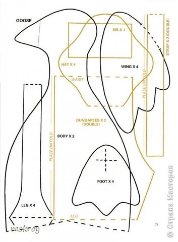 А на последок - вот и сама выкройка оригинального гуся (размер А4) (фото 12)