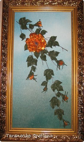 Триптих: "Жар-птица", размер: 30x60, материал: натуральная кожа. (фото 5)