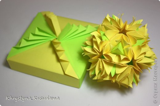 гофрированая крышечка из книги Tomoko Fuse "Origami Gift Boxes" со стр. 56 (фото 7)