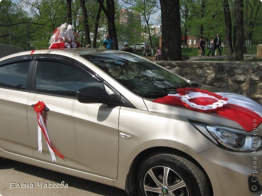 автомобиль молодых (скажу сразу,все украшения делали сами,кони фабричные))))))))))))))))))))))))) (фото 6)