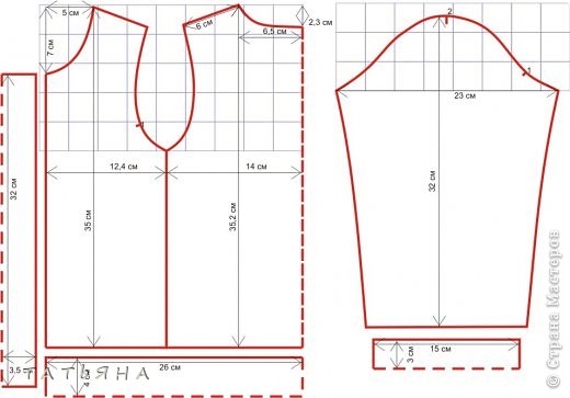Для этого МК я решила подготовить выкройки на рост 98. Квадраты 3 см х 3 см. Я шила именно по ним. Длину рукава и длину изделия можно изменить под своего ребенка - у меня ребенок несколько длиннорукий - ей всегда рукава короткие.  (фото 4)