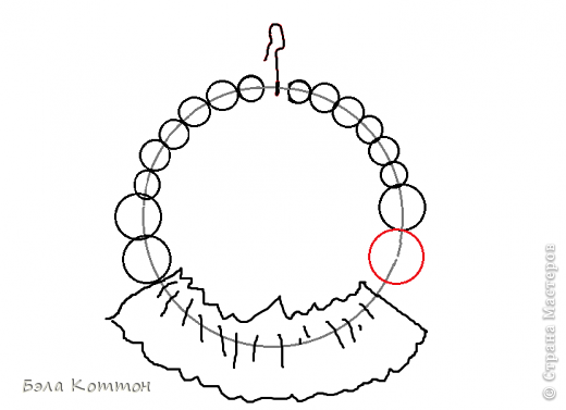 и последняя большая бусина, ей закрыла концы проволоки (фото 15)