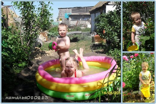 В деревне детвора нагулялась, набегалась, купались, ягод в саду наелись, на бабушкины цветы насмотрелись, это не то что с 5 этажа ходить на улицу, там свобода!!! (фото 2)