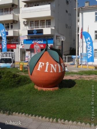 На улицах города можно встретить памятники помидорам, апельсинам. Я не успела сфоткать гроздь помидоров, так как сидела не с той стороны в автобусе.  (фото 3)