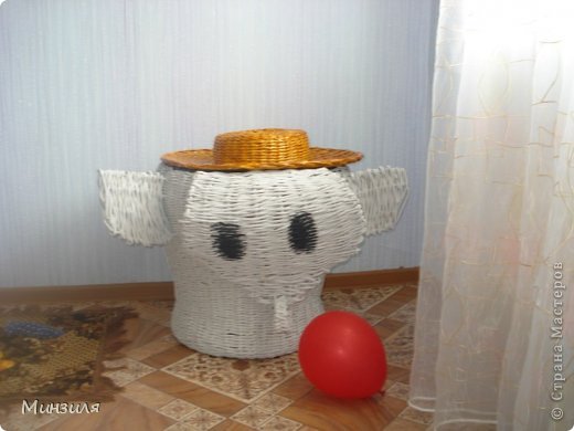 Слоник. Корзина для игрушек. Очень помог мастер-класс Веры С https://podjem-tal.ru/node/89215. Спасибо Верочка за мастер-класс! (фото 7)