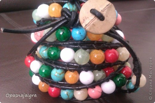 Браслеты из натурального камня и стекла:"Shamballa ",  "Wrap Bracelet в стиле Chan Luu и т.д.(часть 2) (фото 11)