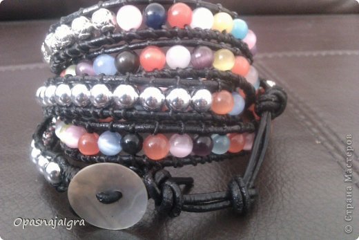 Браслеты из натурального камня и стекла:"Shamballa ",  "Wrap Bracelet в стиле Chan Luu и т.д.(часть 2) (фото 14)