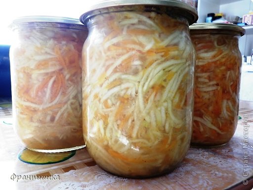 Всем добрый день!
Хочу поделиться замечательным рецептом салата из кабачков. Быстро,вкусно, просто! По этому рецепту я и огурцы сделала - тоже вкусно. (фото 1)