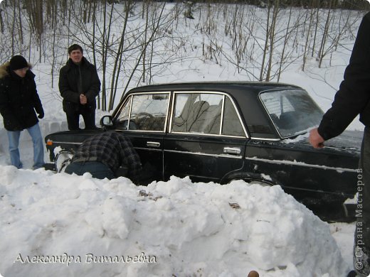 Ехали к сестре на день рожденья, и занесло в кювет(зимние каникулы). (фото 5)