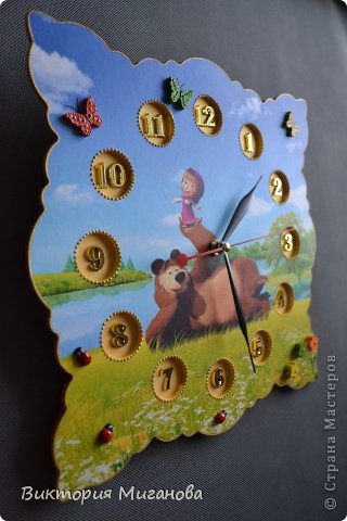 Материал:мдф,распечатки,декупажный клей,акрил.краски,обьемн.контуры,декор,часовой механизм,лак... (фото 2)