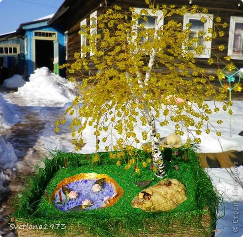 Моё первое дерево из бисера "Золотая осень" :) (фото 3)