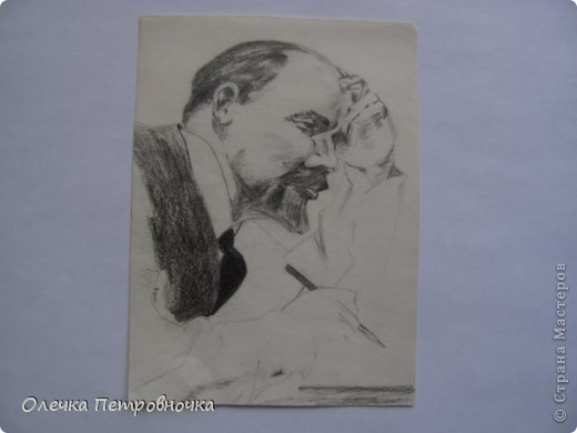 Владимир Ильич Ленин(незакончен), кто-то сказал, что портреты ВОЖДЕЙ, просто так, без разрешения, рисовать нельзя. (фото 4)