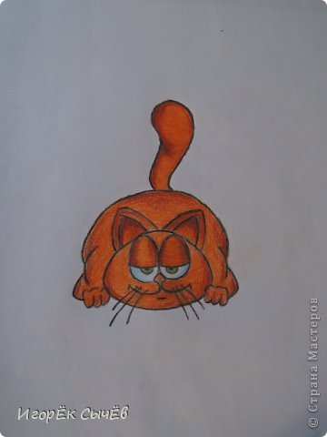 Сегодня мы будем рисовать всем известного персонажа  «Garfield». (фото 1)