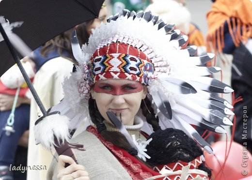 Костюм Индейца с индейским головным убором из перьев. War Bonnet, Варбоннет