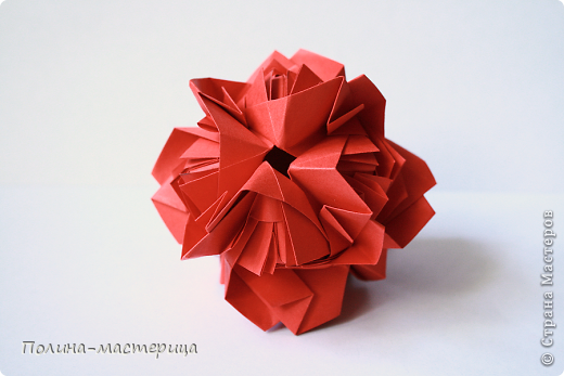 Fluffy Rose, автор - Наталья Романенко (МК - kusudama.info/2013/08/fluffy-rose-tutorial/ )
12 модулей (фото 5)