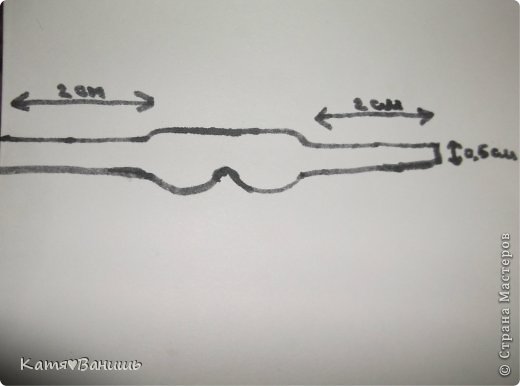 сначала рисуем на бумаге "шаблон",выбираемформу ваших очков .Я даю примерный шаблон вы можете его подкоректировать под вашу куклу. (фото 3)