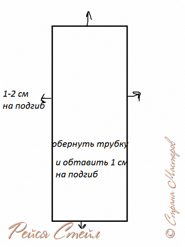 Схема как сделать нужную длину и ширину ткани для трубки. (фото 14)