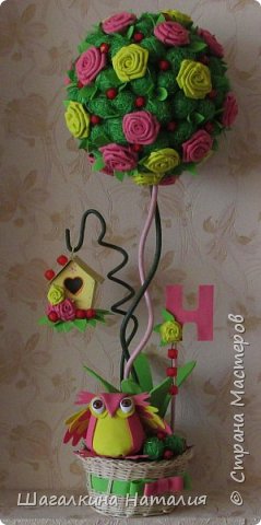 ВСем добрый день!!! Попросили сделать деревца для девочек, крутила, вертела, думала как сделать чтобы и малозатратно и красиво!!! выношу на ваш суд два , они практически одинаковые, только буковки на них разные. Одно для Евы, второе для Нармины. (фото 1)