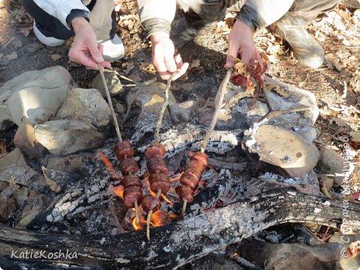 Мы пришли и начали жарить колбаску на костре, получилось очень очень вкусно! (фото 14)