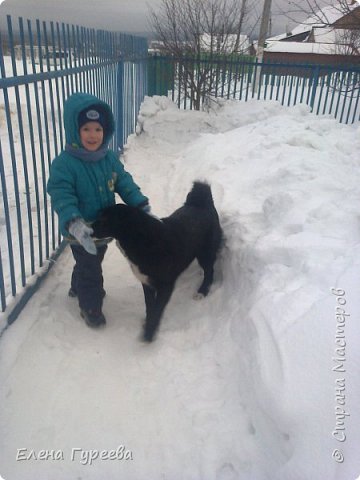 Андрюша и наш пес Цезарь резвятся во дворе)))Вот так уже вырос мой сыночек))) (фото 10)